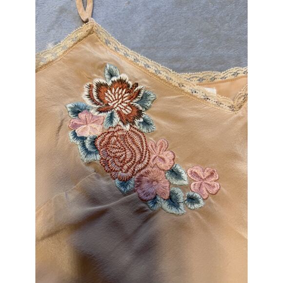 Vintage Y2K Silk Babydoll Top Fairy Festival Dainty 90's Lace Embroidered - Picture 3 of 12